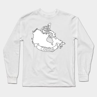 Canada Home Country Map Outline Long Sleeve T-Shirt